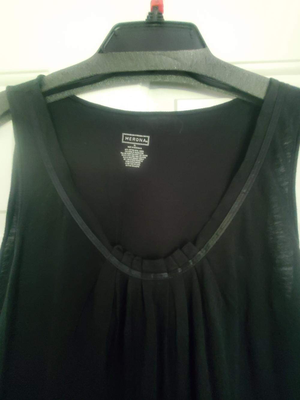 Merona Black Sleeveless Pleated Scoop Neck Tank Top